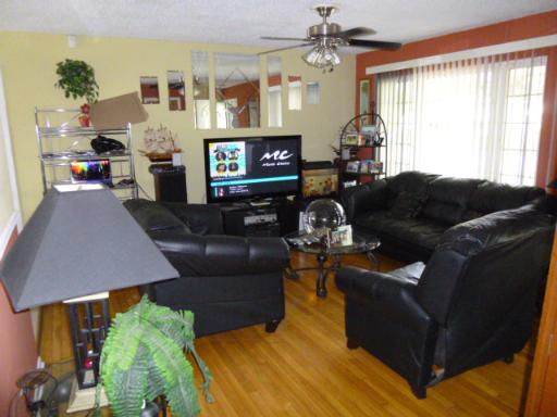 15423 Maple Lane Markham, IL 60428 - Photo 5 of 16 a living room with furniture a fireplace and a chandelier