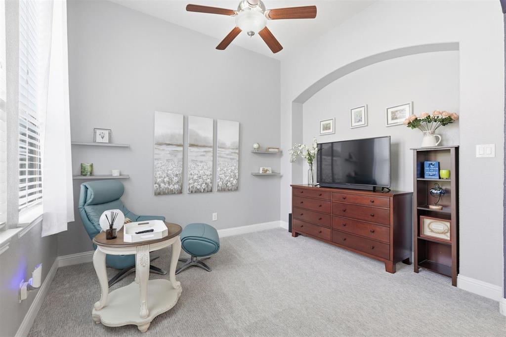 117 Birdcall Lane Argyle, TX 76226 - Photo 28 of 40 Sitting room with carpet floors and a ceiling fan