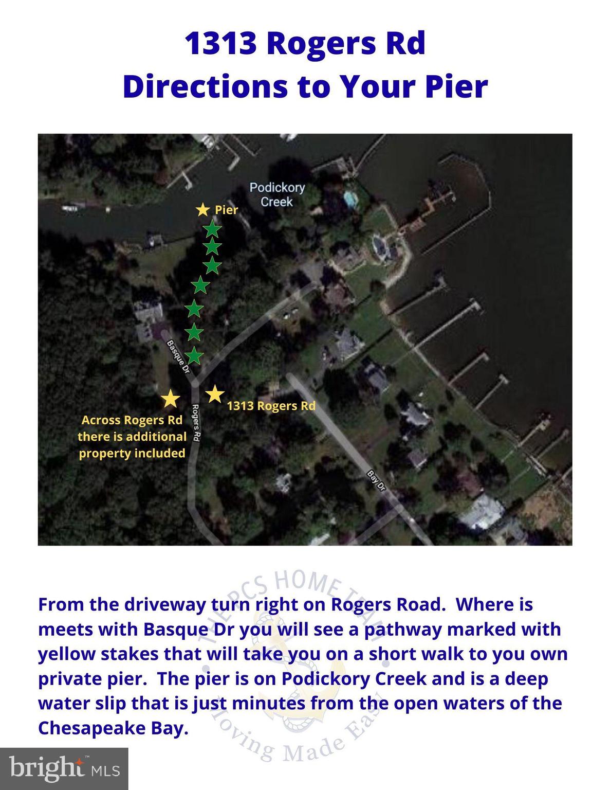 1313 Rogers Road Annapolis, MD 21409 - Photo 43 of 43 Directions to your pier!