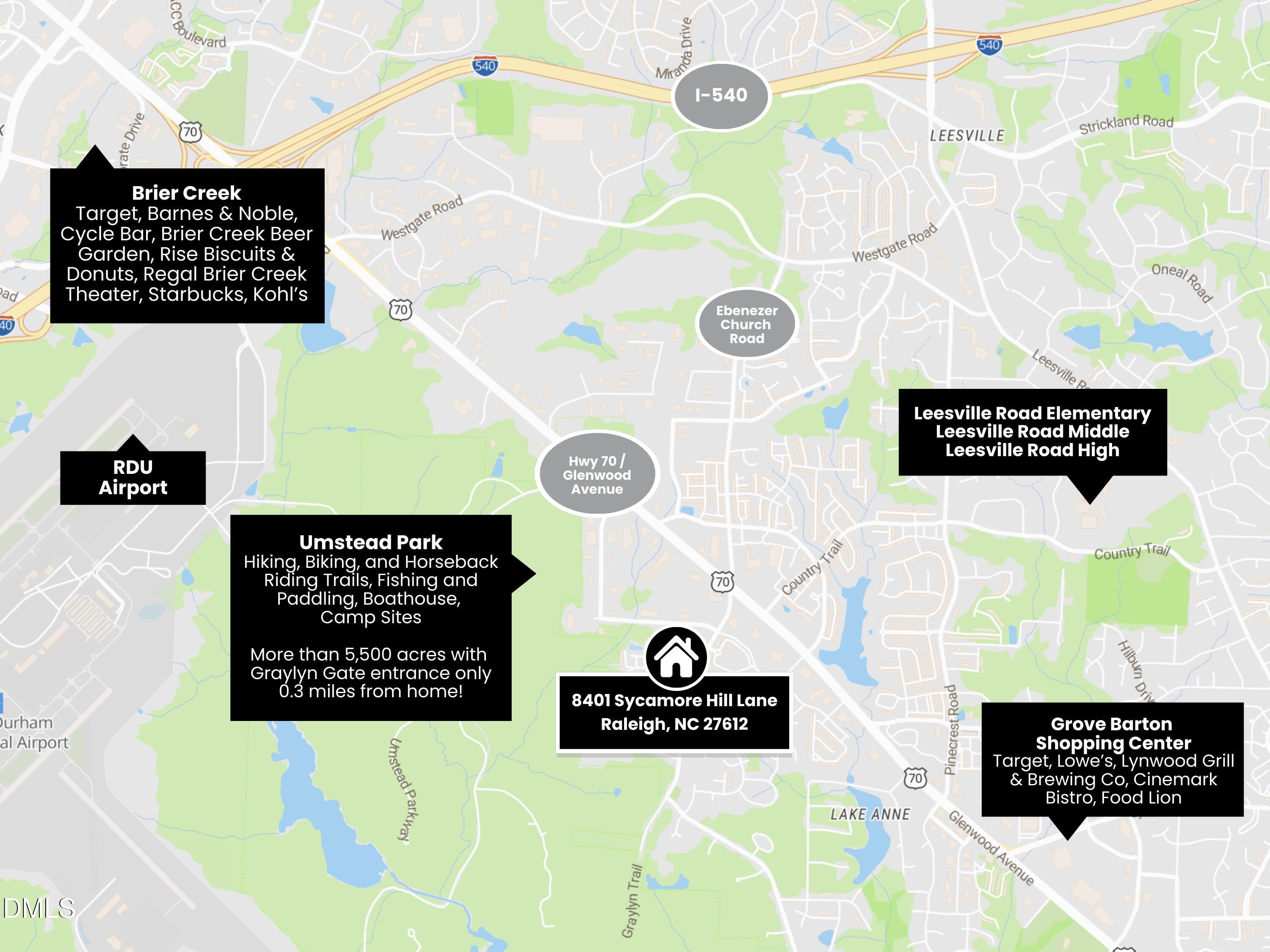 8041 Sycamore Hill Lane Raleigh, NC 27612 - Photo 26 of 28 Area Map - 8041 Sycamore Hill, Raleigh