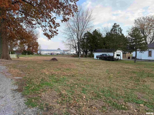 a view of a field of grass and trees