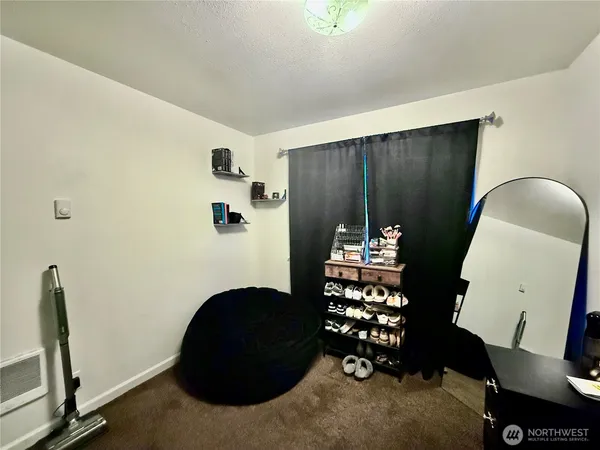 a front view of a workspace