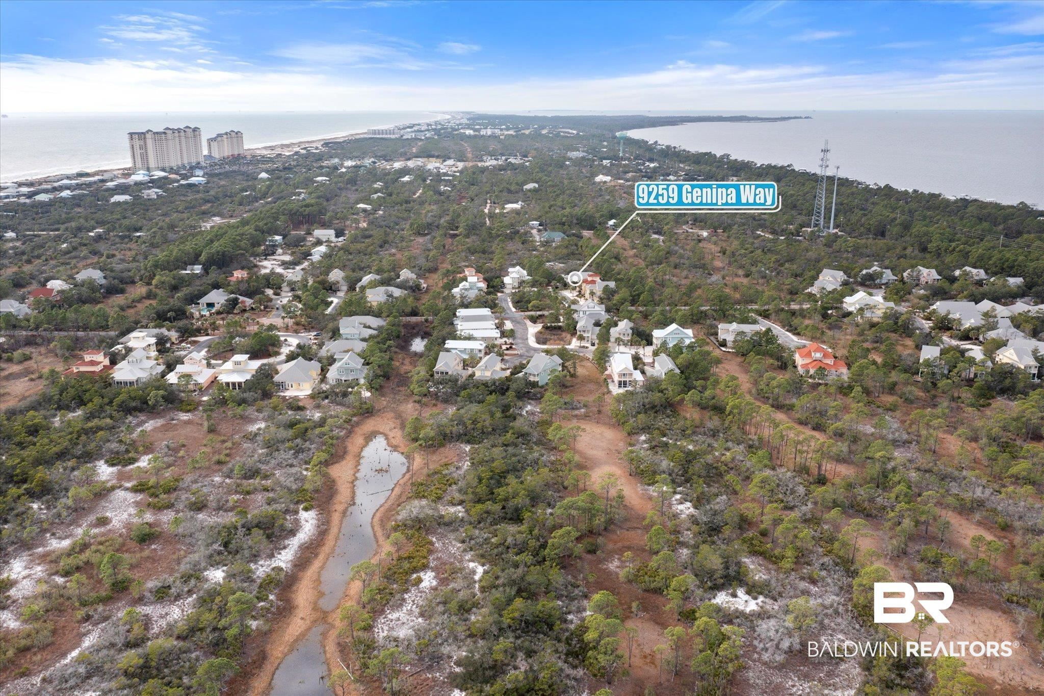 9259 Genipa Way Gulf Shores, AL 36542 - Photo 63 of 72 Aerial view featuring a water view