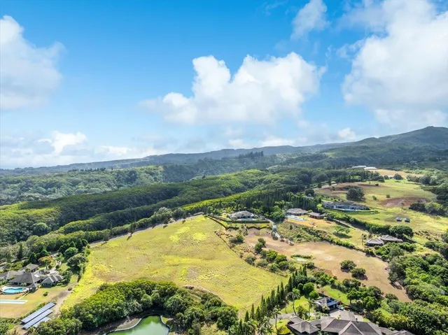a view of a lake with a city