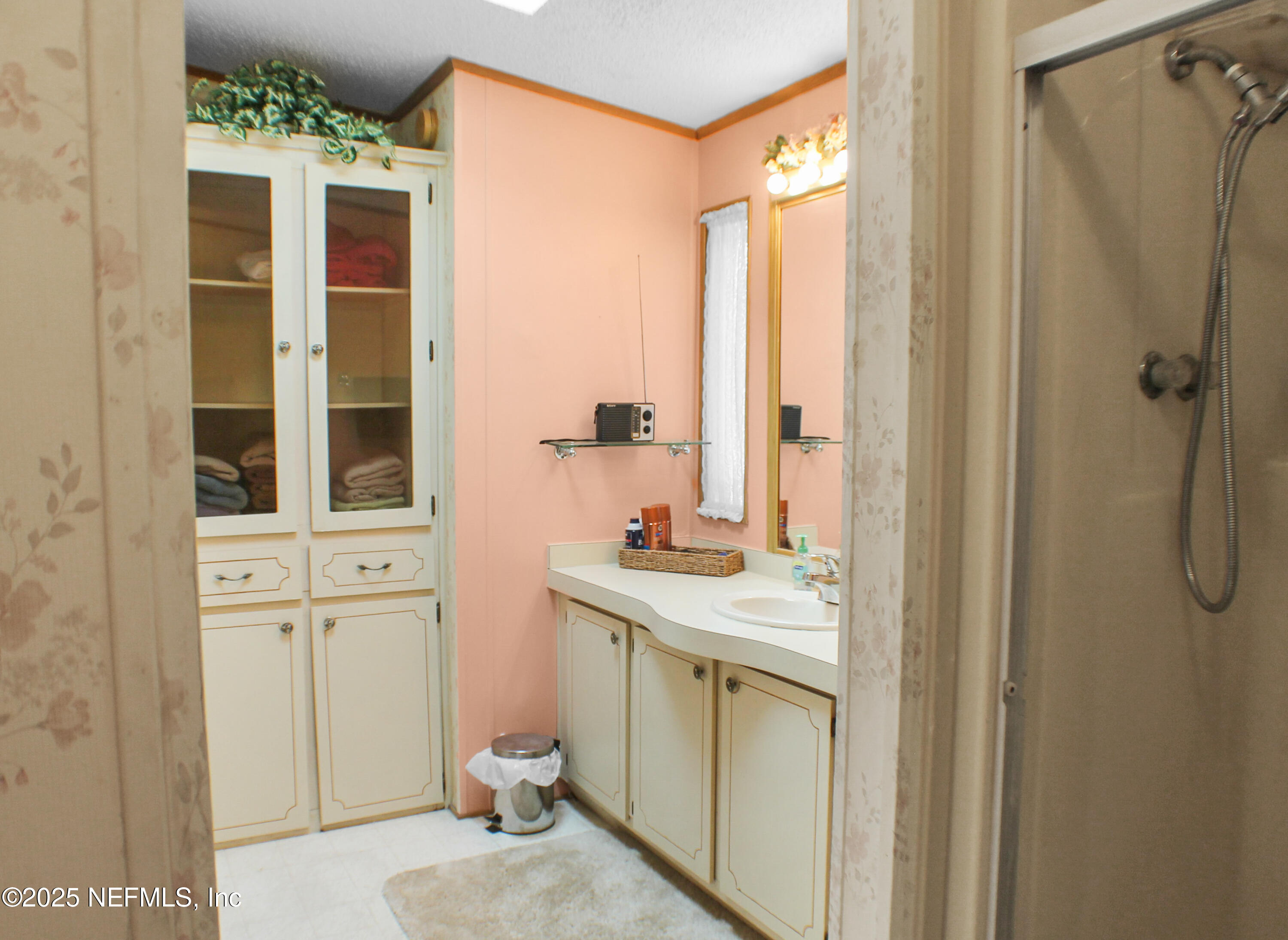 134 Magnolia Street Satsuma, FL 32189 - Photo 29 of 62 a bathroom with a granite countertop sink and a mirror
