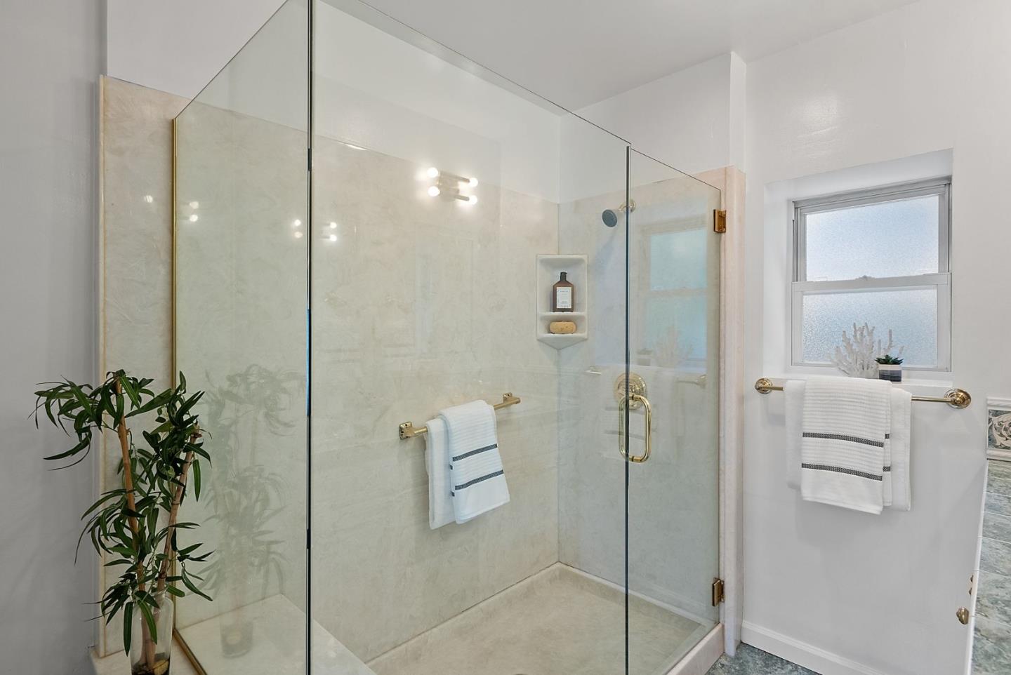 807 Cañada Road Woodside, CA 94062 - Photo 26 of 35 a bathroom with a shower and a sink
