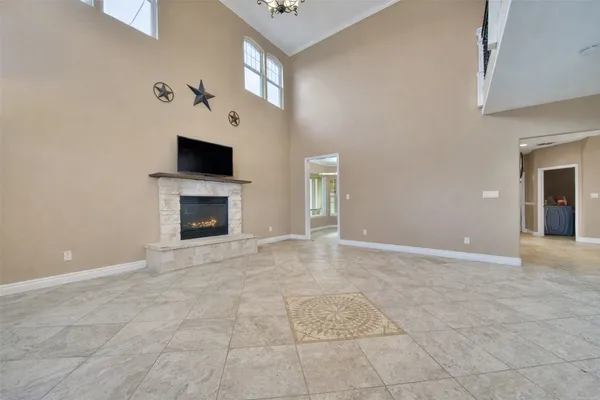 a view of a livingroom with a staircase
