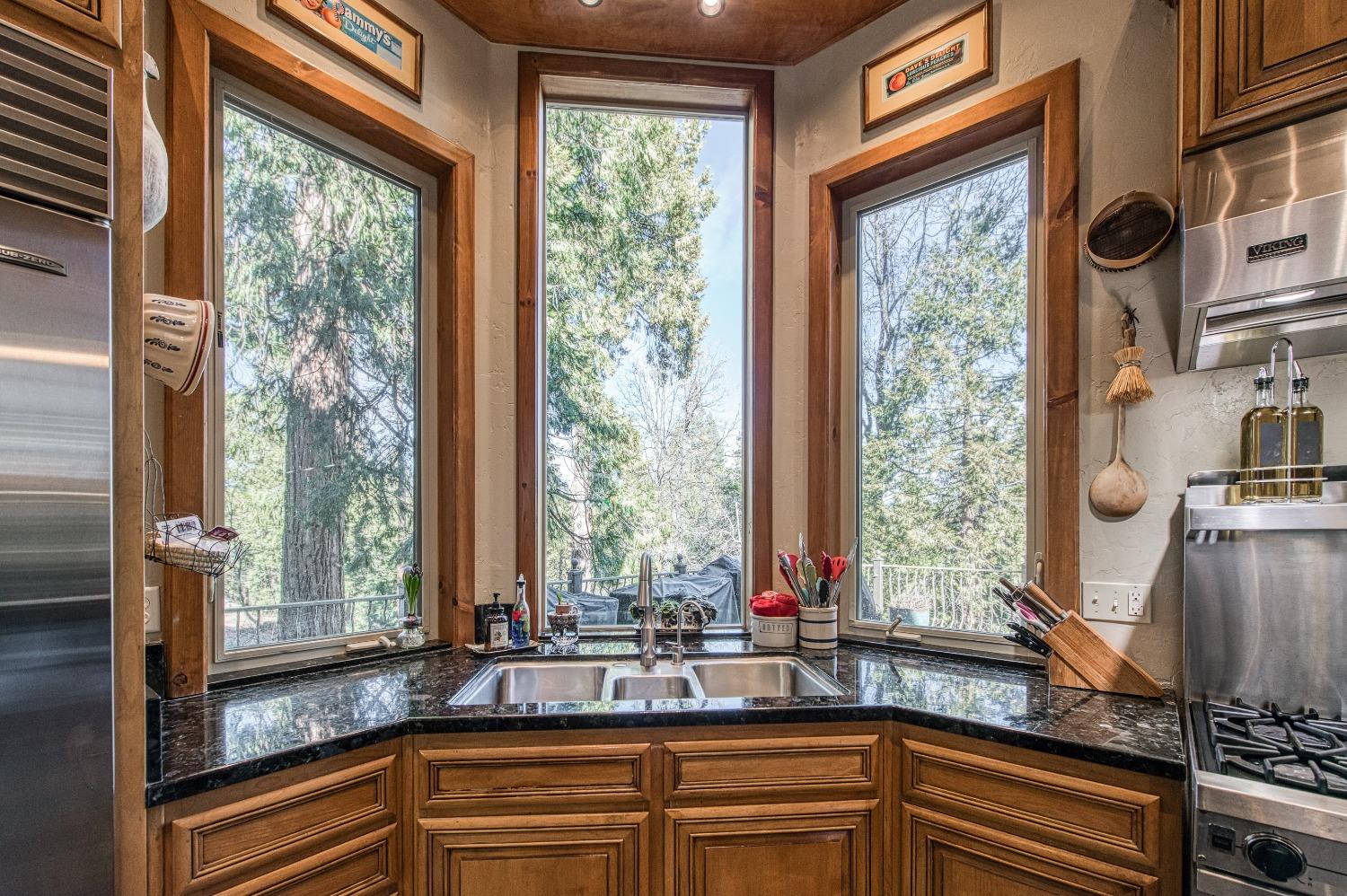 42676 Granite Circle Shaver Lake, CA 93664 - Photo 21 of 99 a kitchen with large windows and sink