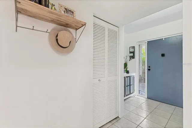 a view of a room with rack on the wall