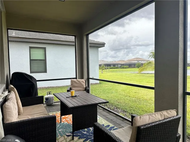 a living room with window