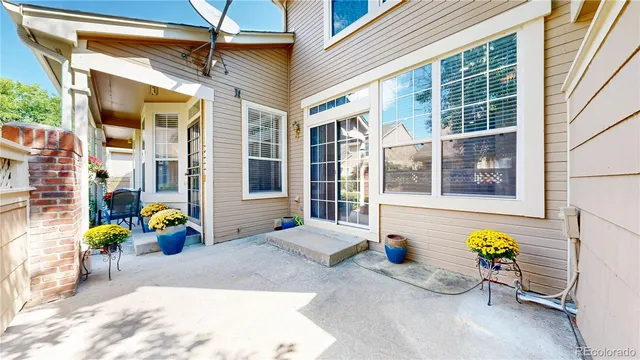 a view of outdoor space with seating area