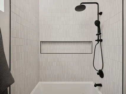 a bathroom with a shower