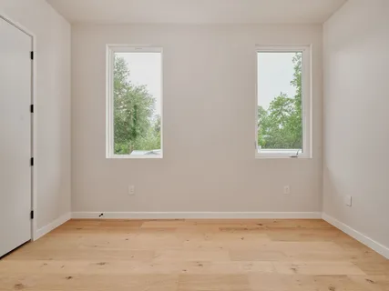 an empty room with a window