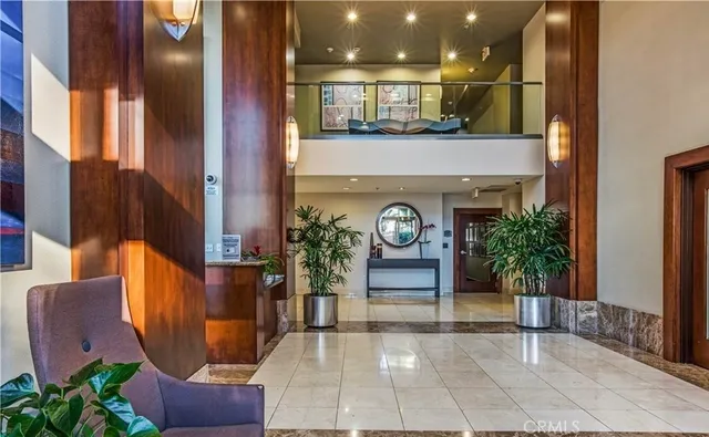 an entryway with outdoor seating