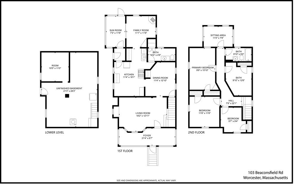 103 Beaconsfield Road Worcester, MA 01602 - Photo 33 of 33 a picture of floor plan