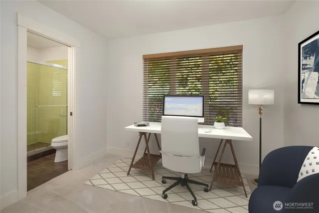 a view of a room with a lounge chair