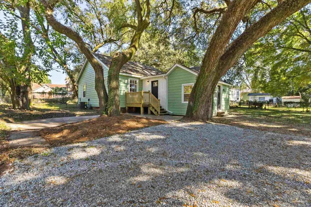 a view of road with trees