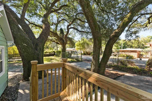 a view of open space with trees