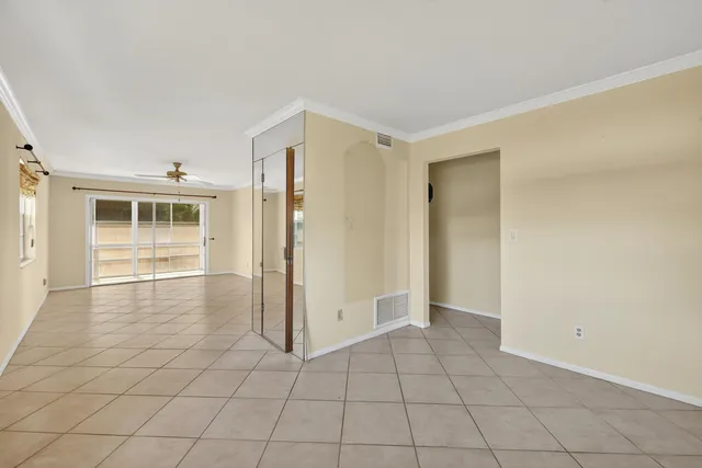 an empty room with a natural light