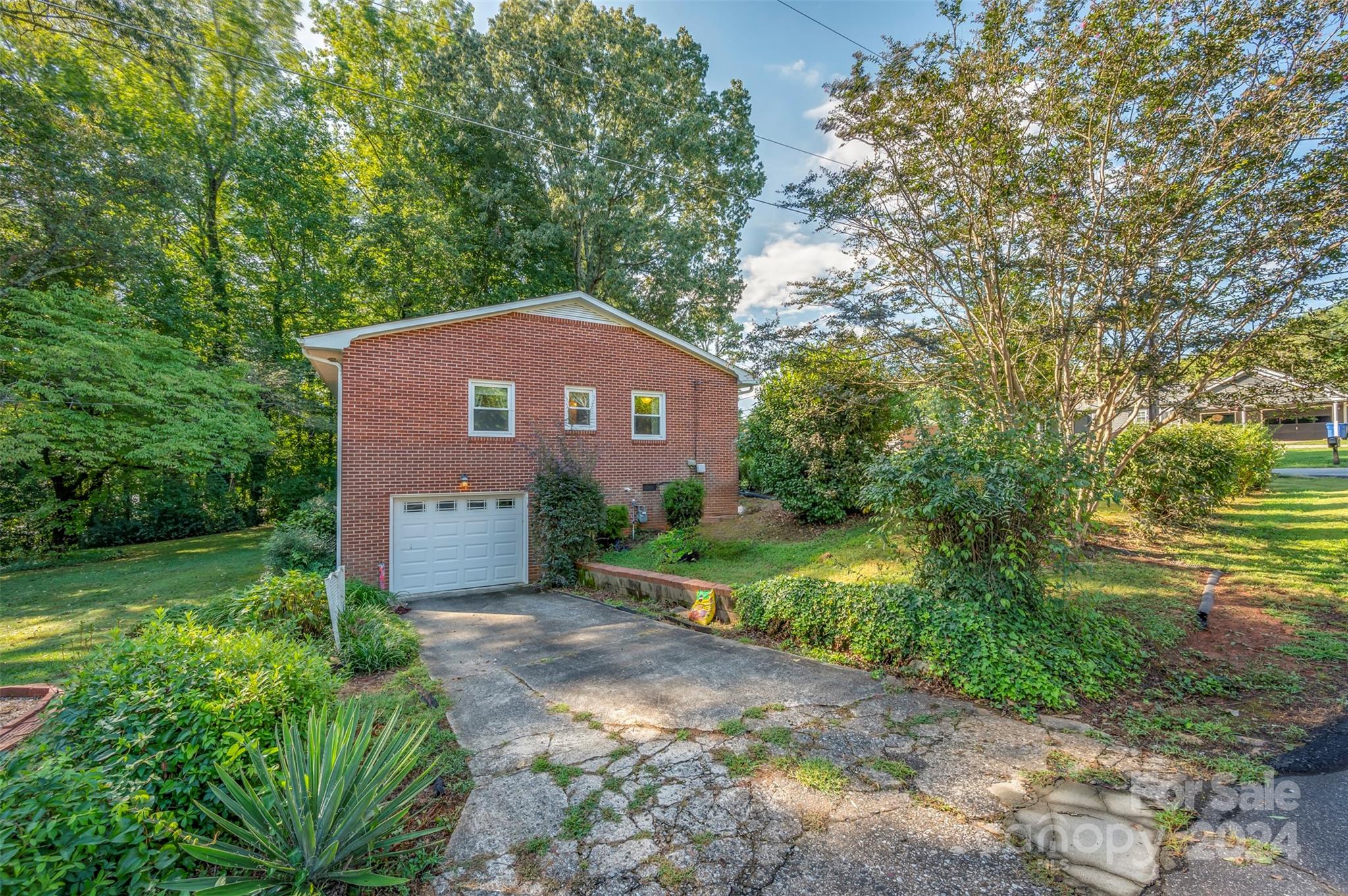 160 Tanner Street Rutherfordton, NC 28139 - Photo 23 of 35 a brick house with a big yard plants and large trees