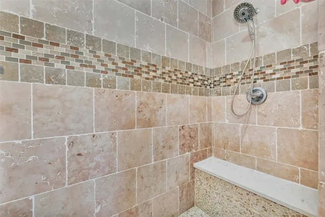 a bathroom with a shower