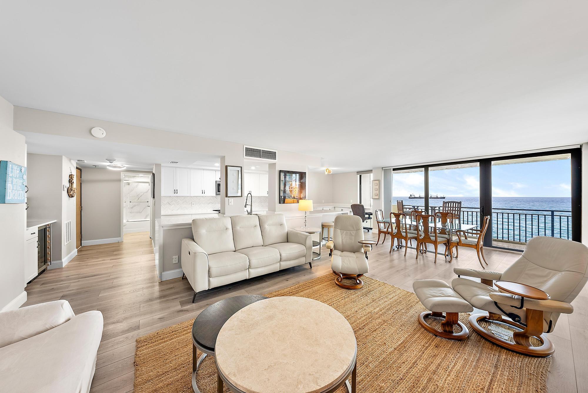 5460 North Ocean Drive, Unit 3B Riviera Beach, FL 33404 - Photo 6 of 26 a living room with furniture and wooden floor