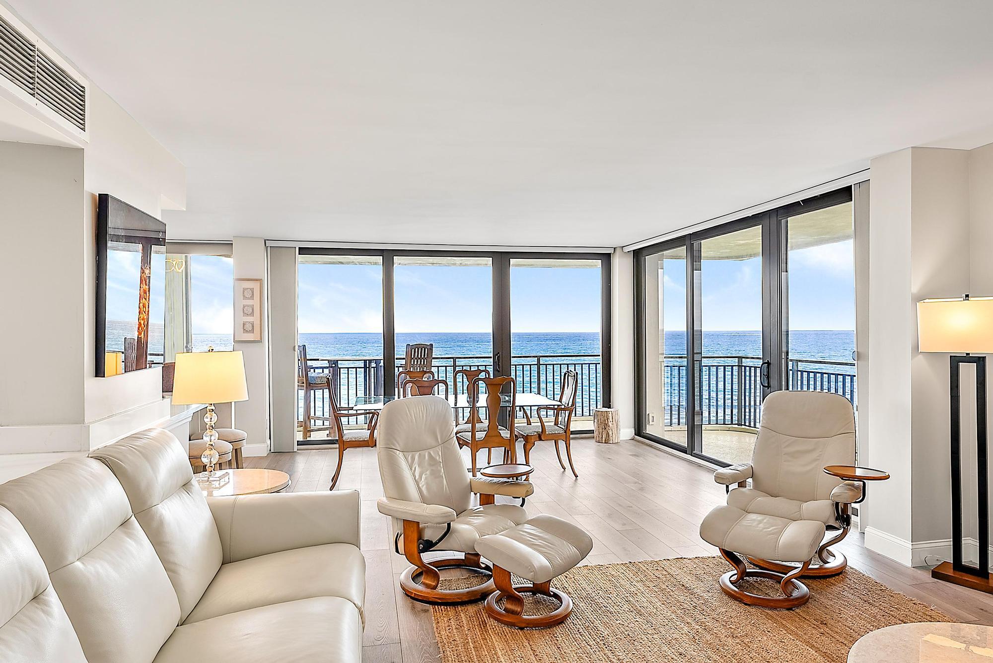 5460 North Ocean Drive, Unit 3B Riviera Beach, FL 33404 - Photo 7 of 26 a living room with furniture and a large window