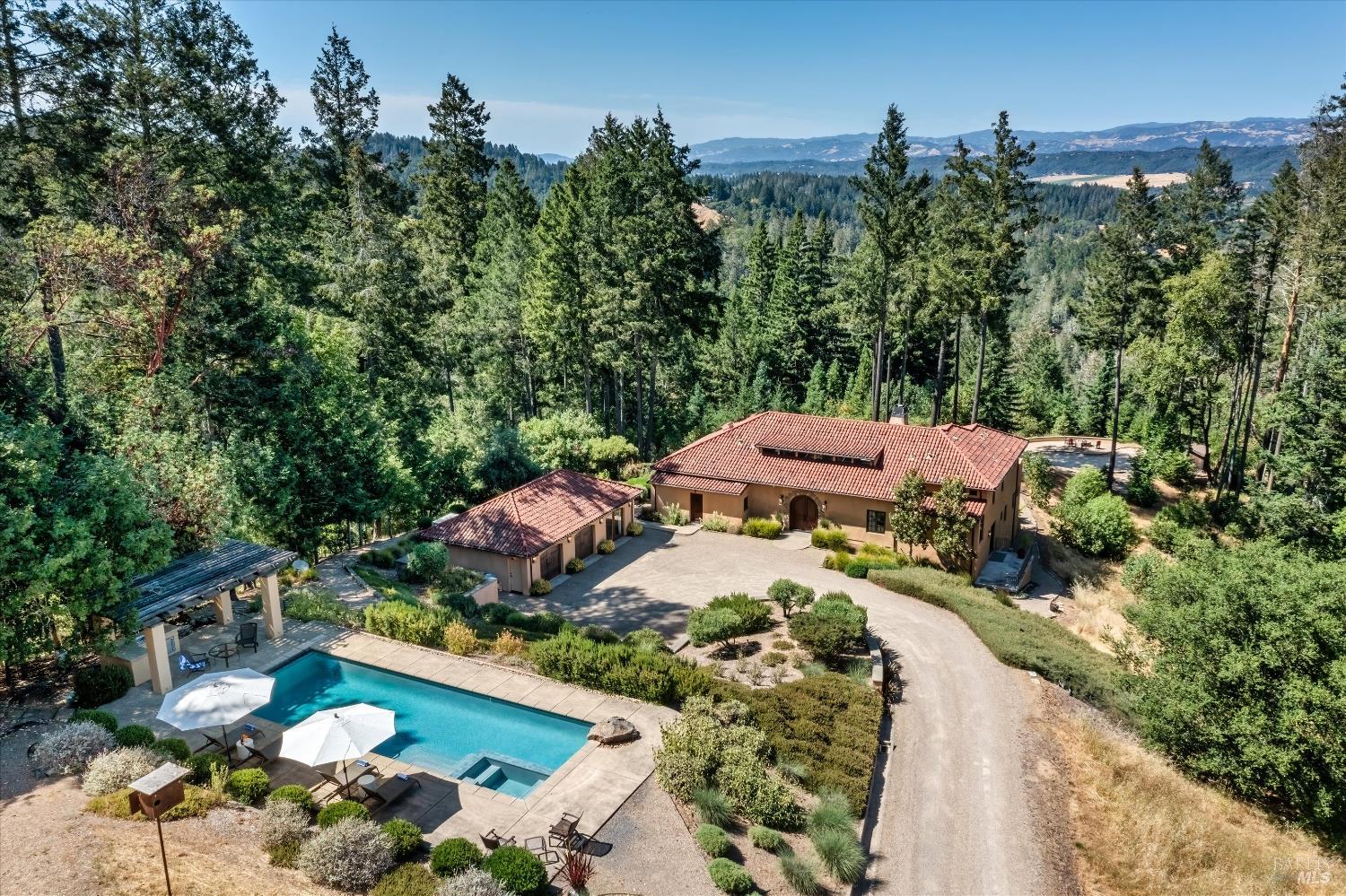 1315 West Dry Creek Road Healdsburg, CA 95448 - Photo 1 of 57 an aerial view of a house with a garden