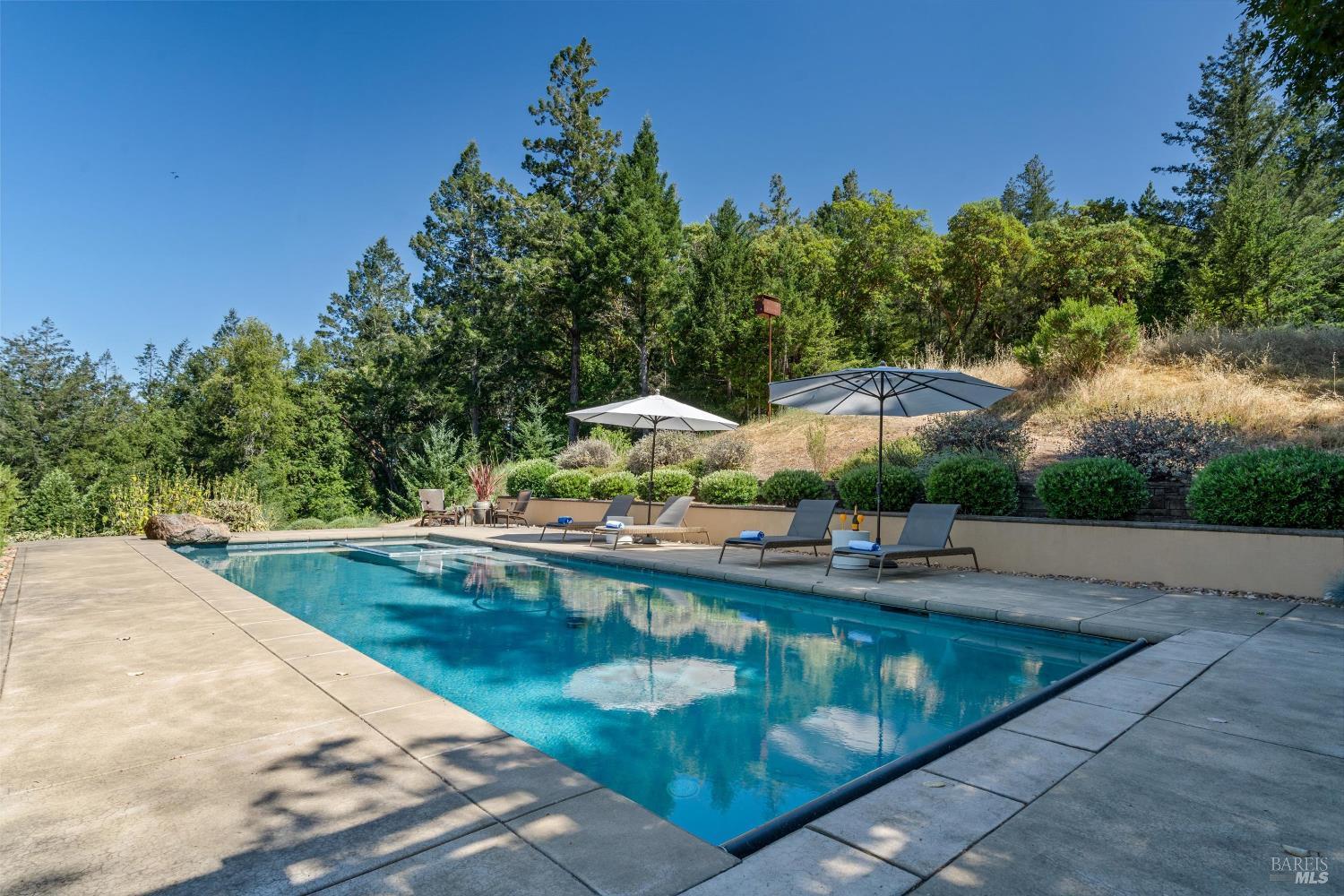 1315 West Dry Creek Road Healdsburg, CA 95448 - Photo 33 of 57 a view of a swimming pool with an outdoor seating