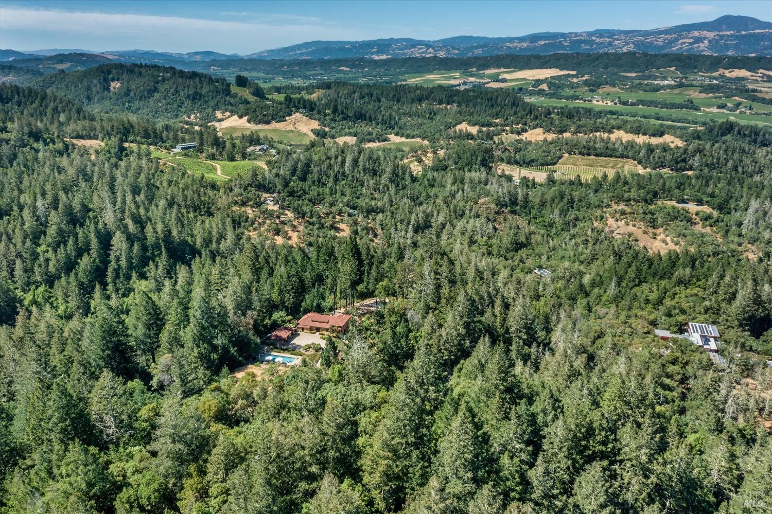 1315 West Dry Creek Road Healdsburg, CA 95448 - Photo 54 of 57 an aerial view of residential house with outdoor space and trees all around