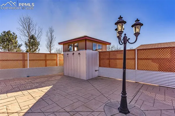 a view of a porch with a bench