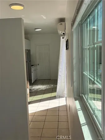 a view of a bathroom with a tub