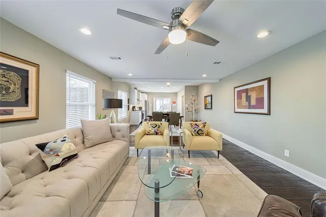 a living room with furniture