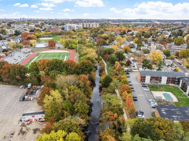 an aerial view of a city