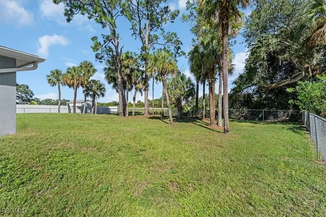 a view of yard with tree and green space