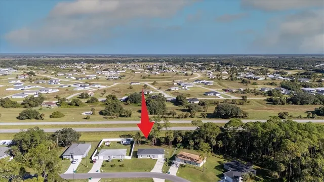 a view of a lake with houses