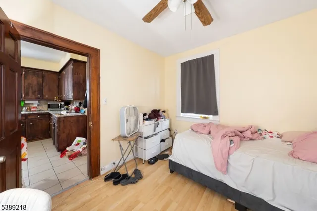 a view of a balcony with sitting area