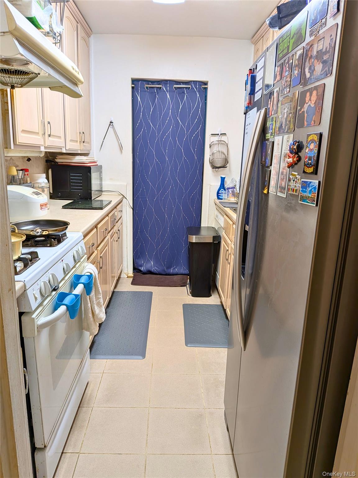 75-24 Bell Boulevard, Unit LD Queens, NY 11364 - Photo 7 of 19 a kitchen with stainless steel appliances granite countertop a refrigerator and a stove