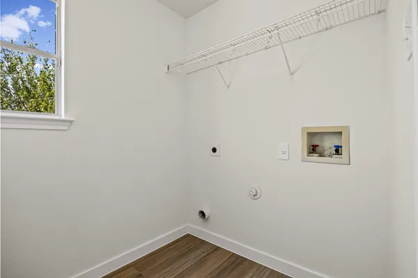 a view of a room with racks on the wall