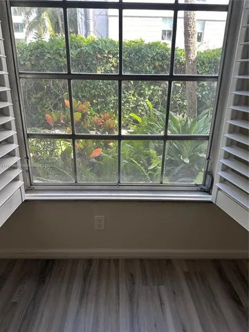 a view of a glass door with a glass door