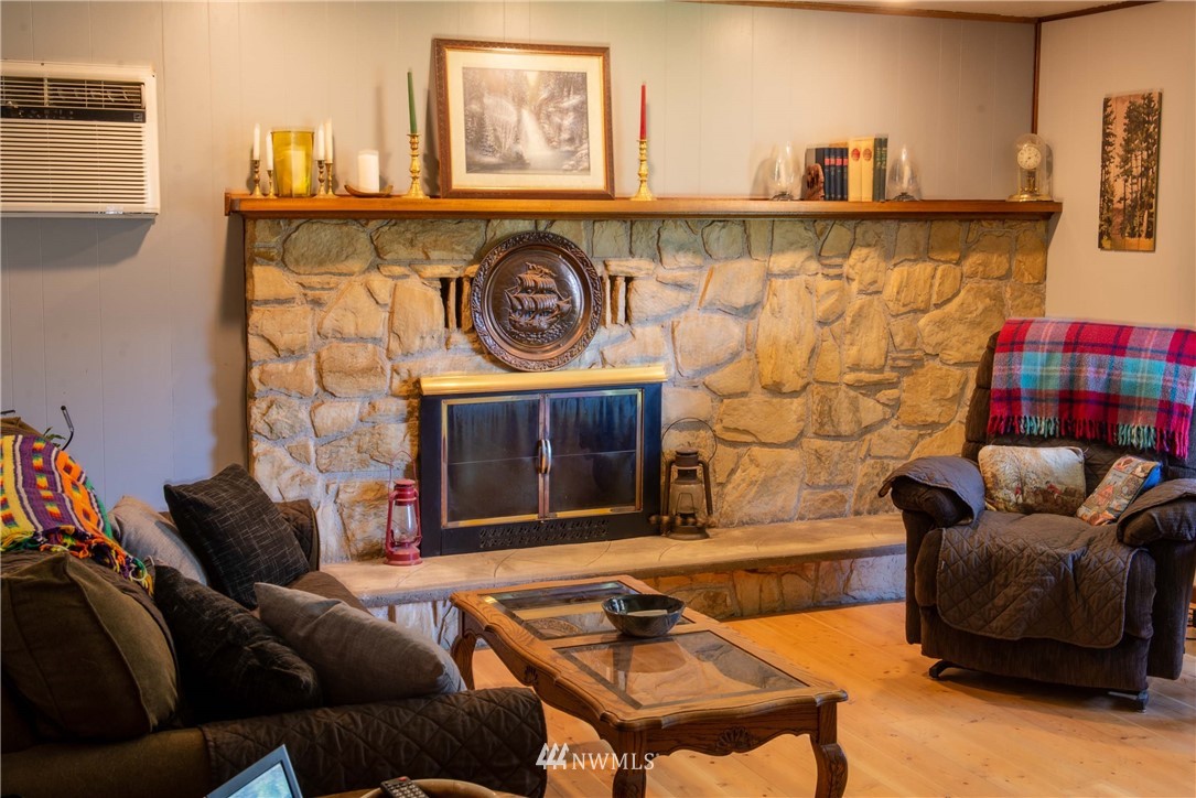 78 Mundy Road Twisp, WA 98856 - Photo 11 of 40 a living room with furniture and a fireplace