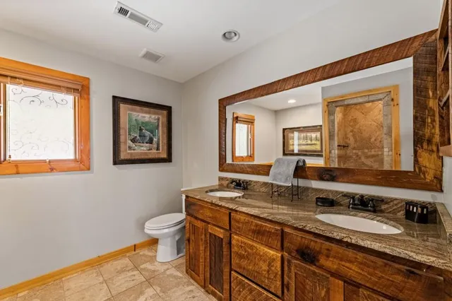 a view of balcony with wooden floor