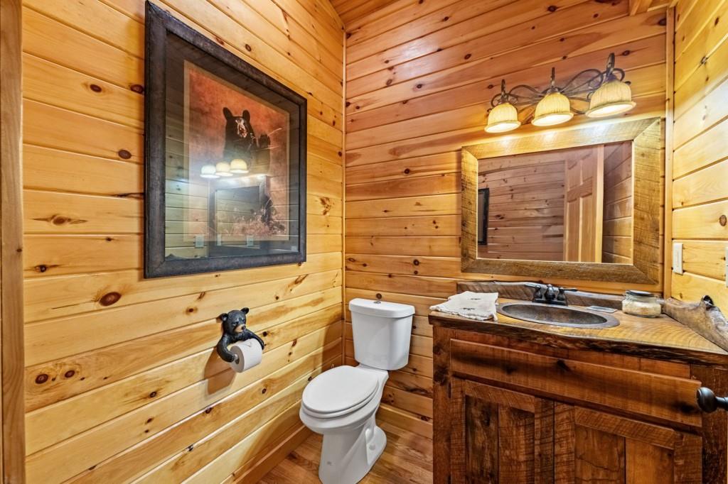 908 Cashes Valley Road Cherry Log, GA 30522 - Photo 48 of 90 a bathroom with a sink a toilet and mirror