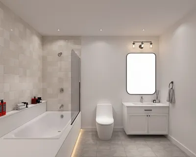 a bathroom with a toilet sink and bathtub