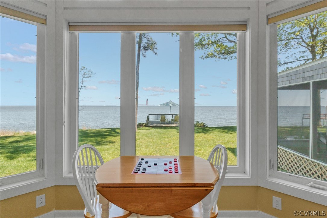 324 Fleet Road Heathsville, VA 22473 - Photo 12 of 49 a view of a dining room with furniture window and outside view