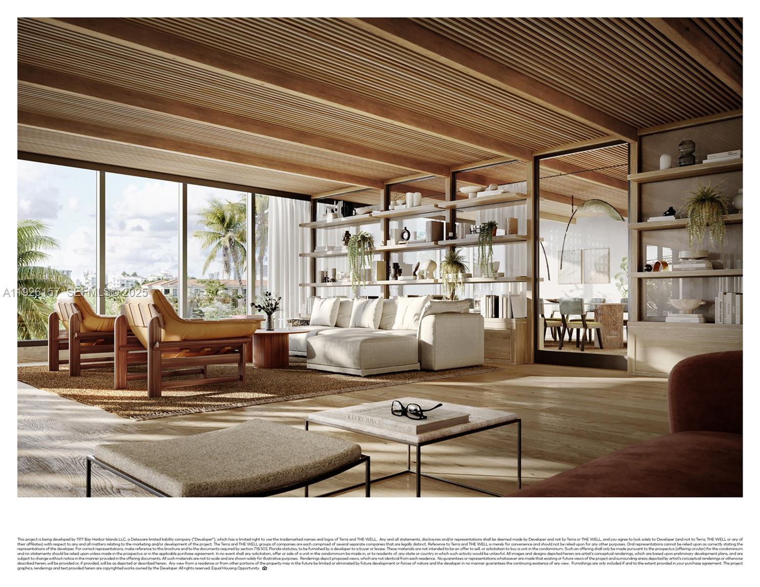 1177 Kane Concourse, Unit 802 Bay Harbor Islands, FL 33154 - Photo 19 of 20 a living room with furniture and a floor to ceiling window