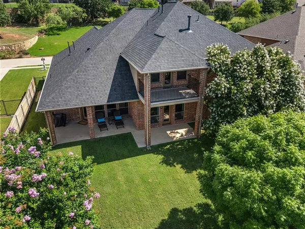 an aerial view of a house