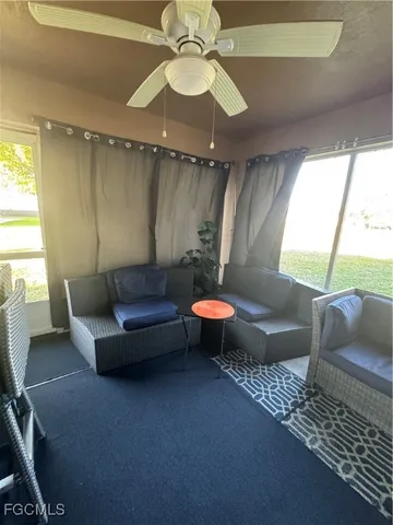 a view of yard with large trees