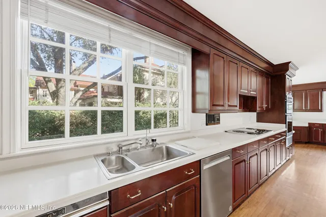 a view of a park with welcome board