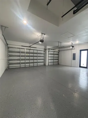 a view of a garage with furniture
